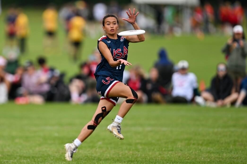Diana playing Ultimate Frisbee